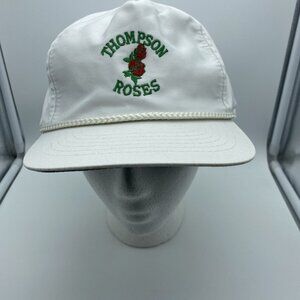 Thompson Roses White Hat Cap Strap-back White Cord Vintage 90's